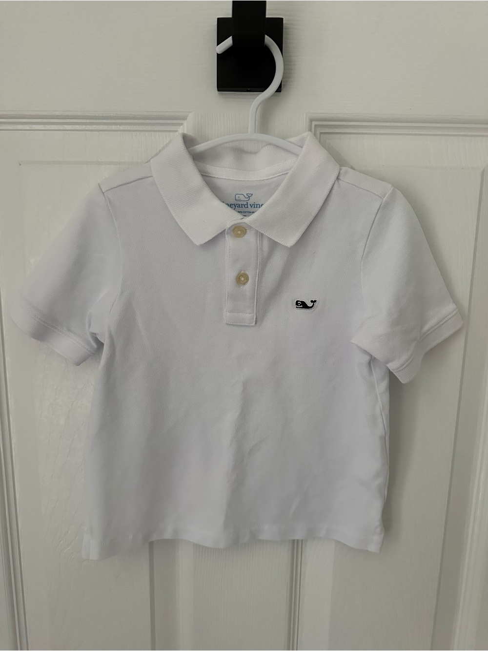 Vineyard Vines White Boys' Polo with Whale Logo